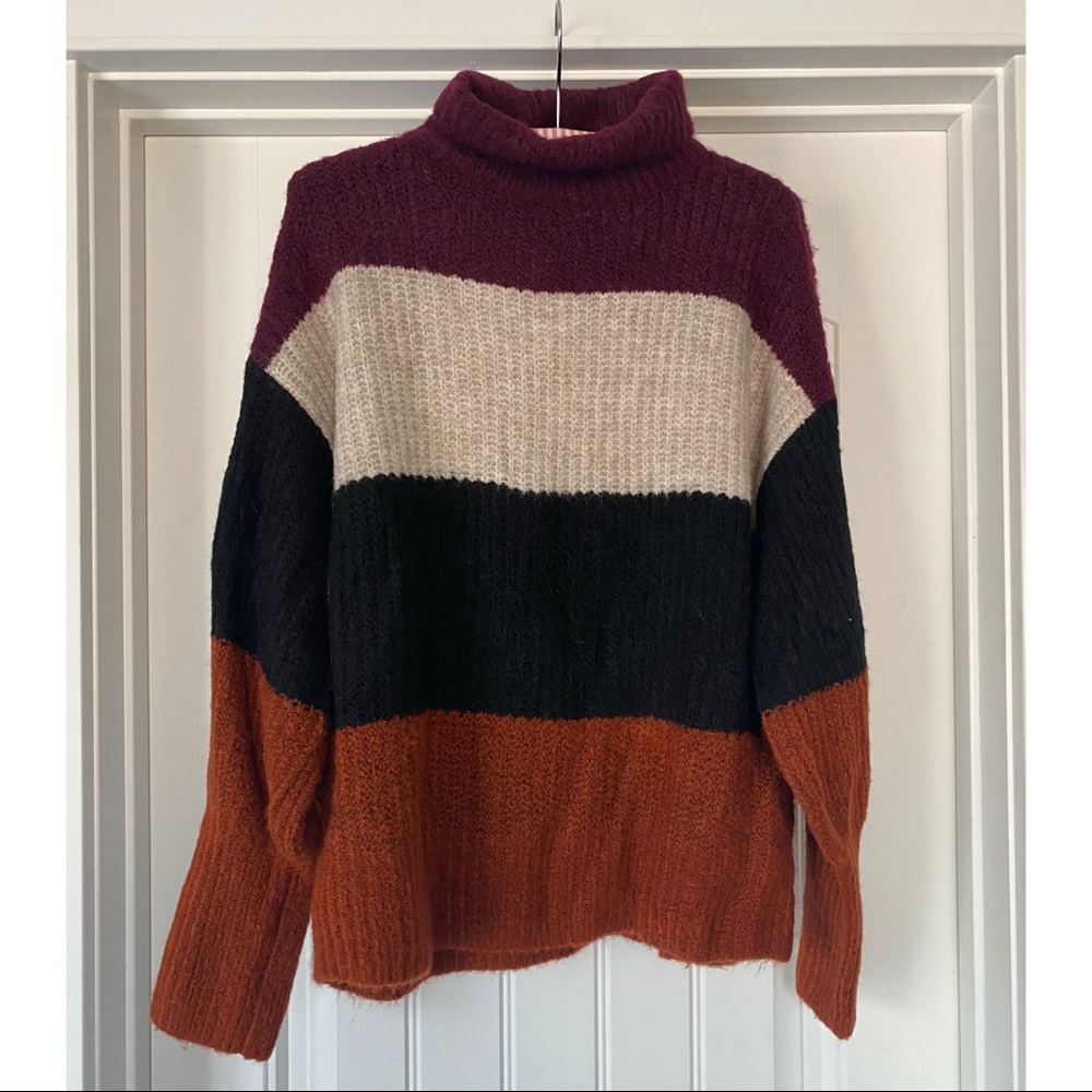 Express striped turtleneck sweater